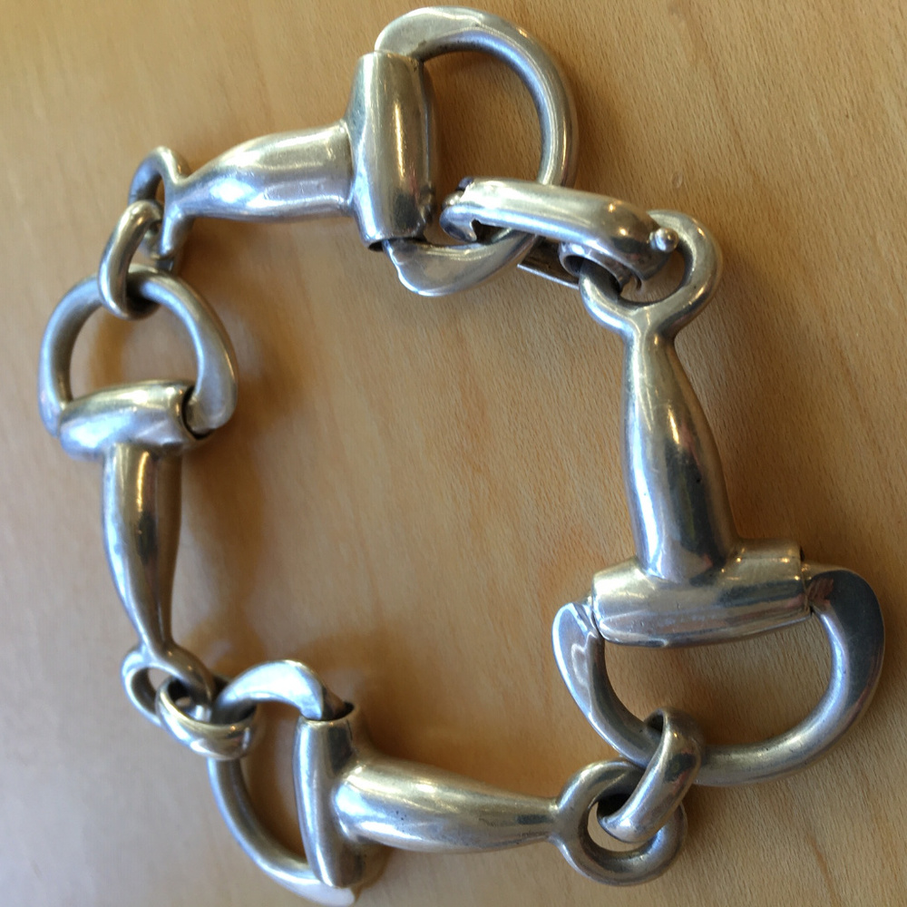 Stirrup Sterling Silver 8" Bracelet - 61.4g